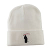 Halloween Solid Image of the Grim Reaper Embroidered Long Beanie
