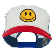 Smile Face Embroidered Foam Mesh Back Cap