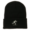 Ski Team Logo Embroidered Long Knit Beanie
