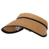 Two Tone Wide Brim Straw Visor with Contrasting Color Edge