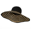 Striped Hat with Flower And Ribbon Design