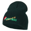 Merry Christmas with Santa Hat Embroidered Wool XL Beanie