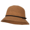 Women's Wool Tie Accented and Stitching Brim Edge Cloche Bucket Hat