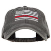 Thin Red Line Silver USA Flag Embroidered Washed Cap
