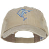 Blue Marlin Outline Embroidered Washed Trucker Cap