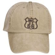 US Route 66 Embroidered Big Washed Cap