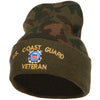 US Coast Guard Veteran Military Embroidered Camo Long Beanie