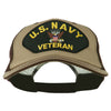 US Navy Veteran Military Patched Big Size Washed Mesh Cap