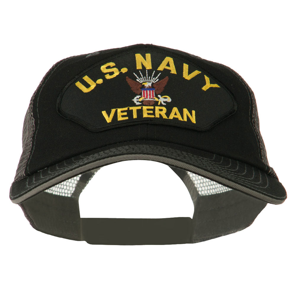 US Navy Veteran Military Patched Big Size Washed Mesh Cap