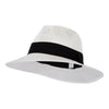 Unisex Paper Braid Open Weave Ribbon Accented Large Brim Fedora Hat