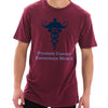 Mustached Caduceus Graphic Design Unisex Ring Spun Cotton Vintage Short Sleeve Crewneck Tee Shirt