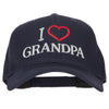 I Love Grandpa Embroidered Solid Cotton Pro Style Cap