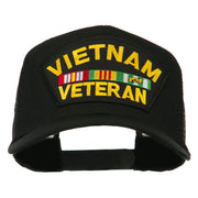 Vietnam Veteran Military Patched Mesh Back Cap