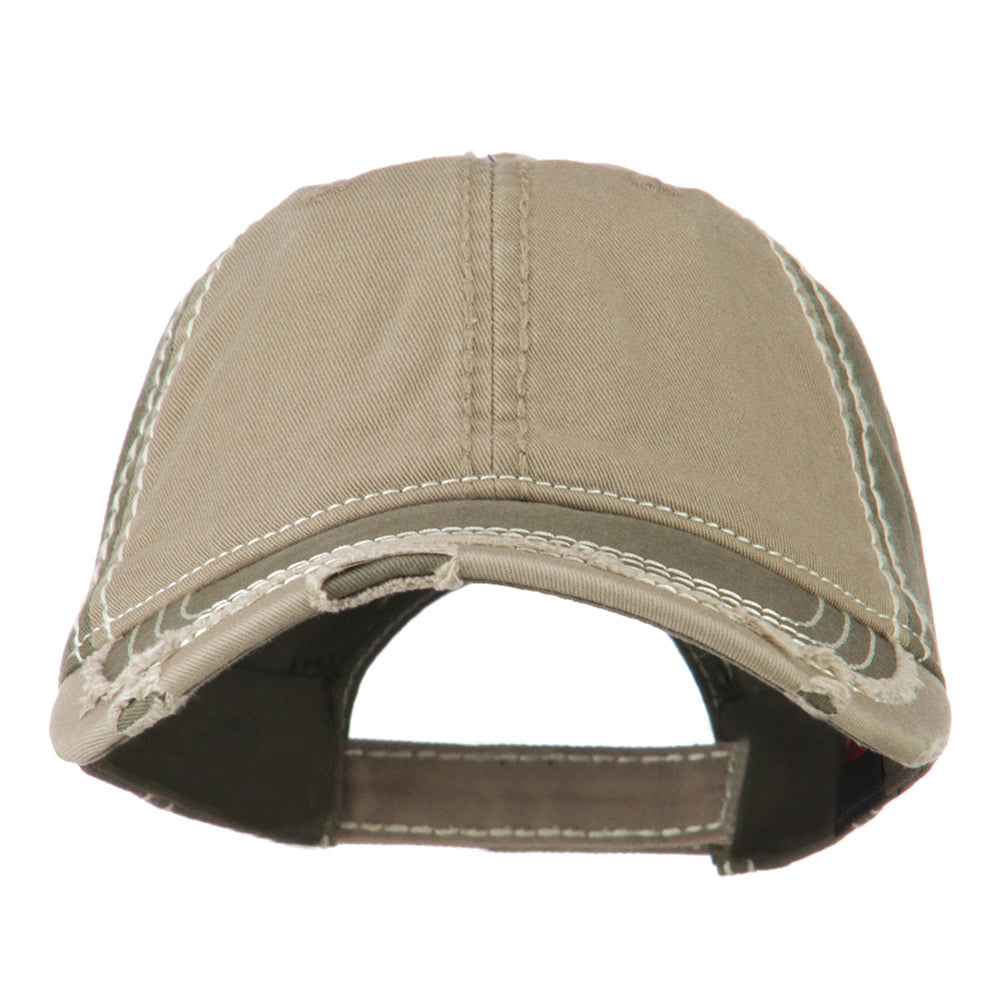 Vintage Washed Cotton Twill Frayed Bill Cap | Two Tone Cap | e4Hats –