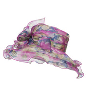 Flower Printed Ruffled Organza Hat
