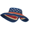 Women's USA Flag Roll Up Paper Braid Visor