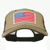 White American Flag Big Size Garment Washed Mesh Patched Cap