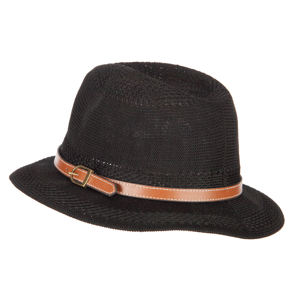 Women's Knitted Panama Short Brim Fedora Hat