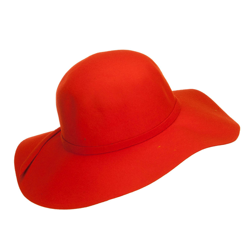 4 inches Brim Un-Blocked Orange Felt Hat Body-FM-N4-ORANGE-Sun Yorkos