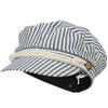 Women's Rope Accent Band Greek Sailor Stripe Hat