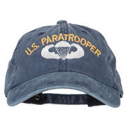 US Paratrooper Embroidered Washed Cotton Twill Cap