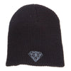 Grey Diamond Embroidered Waffle Short Beanie
