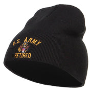 US Army Retired Military Embroidered Short Beanie