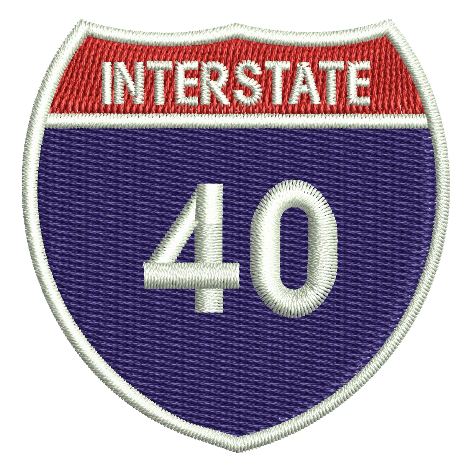 Interstate Highway 40 Sign | City/State Digitized Embroidery Design ...
