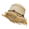 Women's Toyo Braid Striped Straw Bucket Hat
