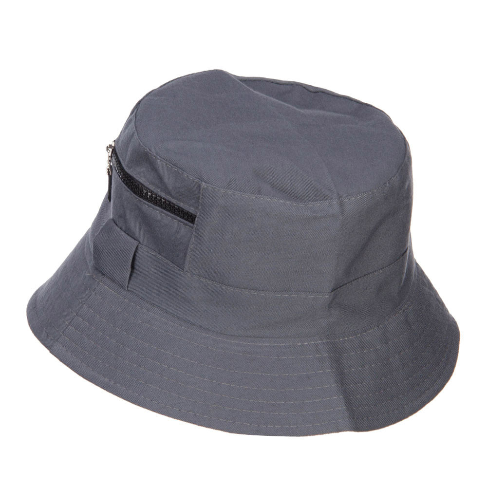 Zip Pocket Cotton Bucket Hat | Bucket/Dressy Hat | e4Hats – e4Hats.com